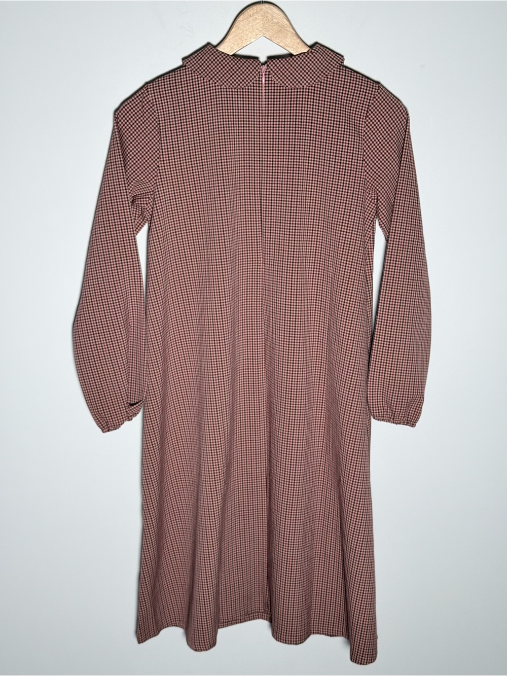 Chestnut Red and Black Gingham Long Sleeve Dress - Picture 5 of 11
